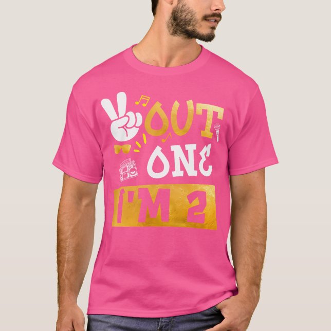 Camiseta Peace Out 1 I'M 2 Years Old 2Nd Birthday Hip Hop B (Anverso)