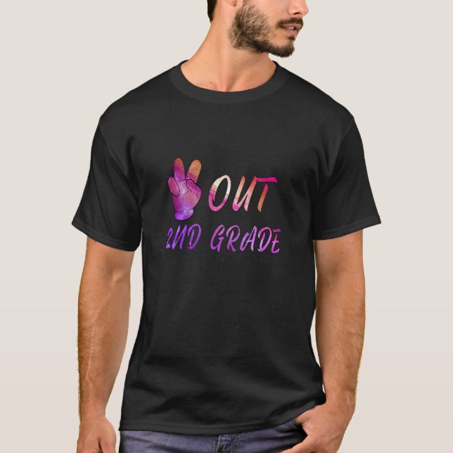 Camiseta Peace Out 2º Grado Happy Day Of School (Anverso)