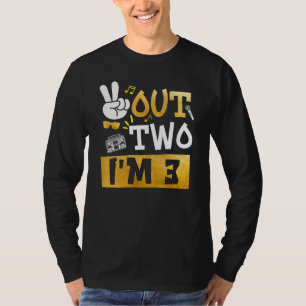 Camiseta Peace Out 2 Tengo 3 años, 3er cumpleaños Hip Hop B