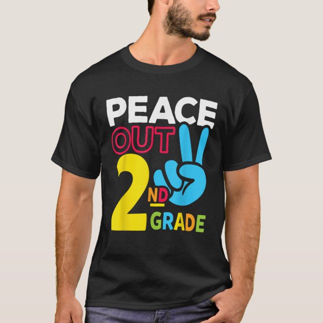 Camiseta Peace Out 2nd Grade Last Day of School Teacher Gir (Anverso)