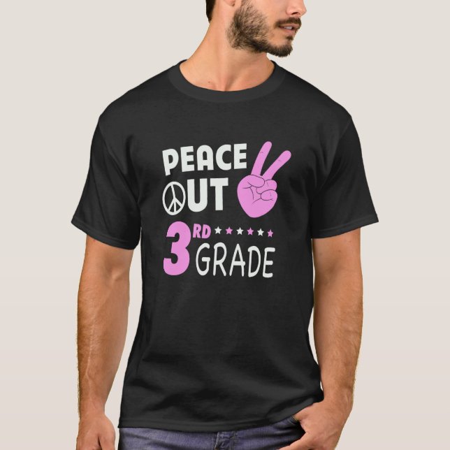 Camiseta Peace Out 3rd Grade Girls Third Grade Graduation (Anverso)