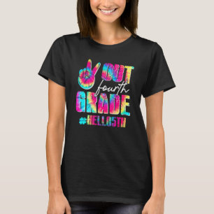 Camiseta Peace Out 4º Grado Hola 5º Grado Tie Dye 1er Da