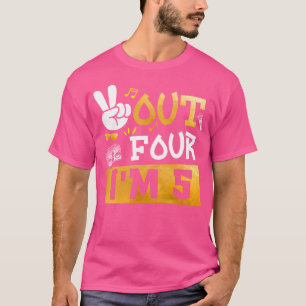 Camiseta Peace Out 4 TENGO 5 Años Cumpleaños 5 Hip Hop B
