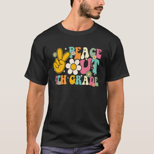 Camiseta Peace Out 4th Grade Graduation Last Day Of School  (Anverso)