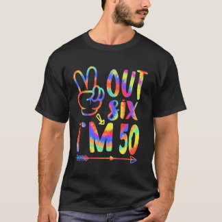 Camiseta Peace Out 50Th Birthday Tie Dye B-Day 50 Year
