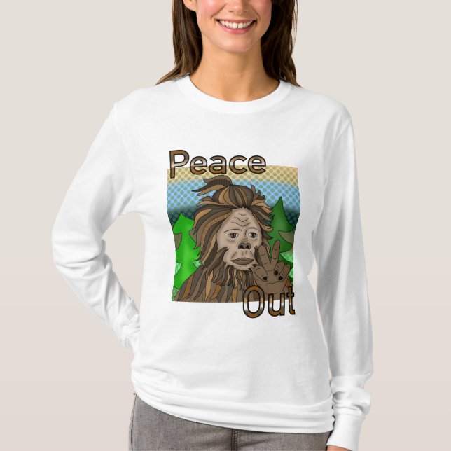 Camiseta Peace Out Bigfoot Sasquatch (Anverso)
