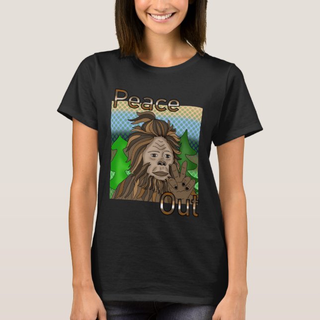 Camiseta Peace Out Bigfoot Sasquatch (Anverso)