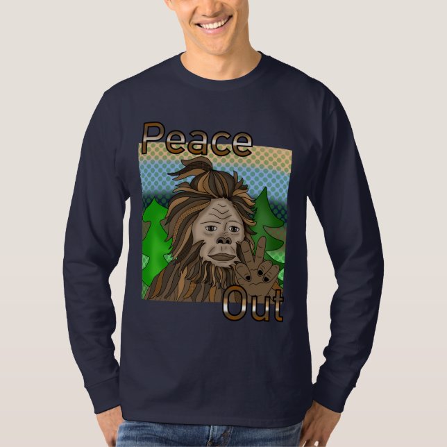 Camiseta Peace Out Bigfoot Sasquatch (Anverso)