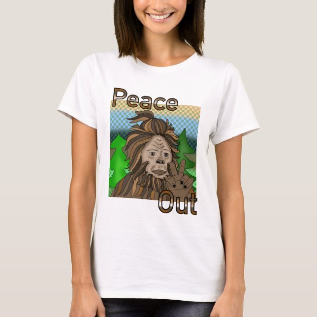 Camiseta Peace Out Bigfoot Sasquatch (Anverso)