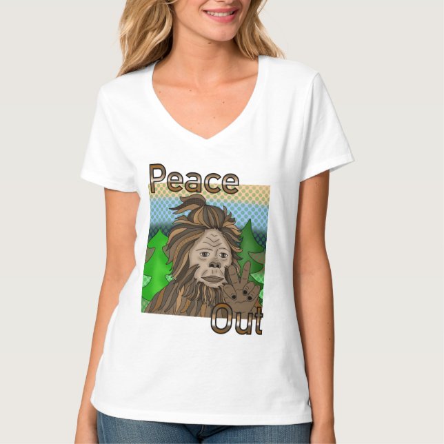 Camiseta Peace Out Bigfoot Sasquatch (Anverso)