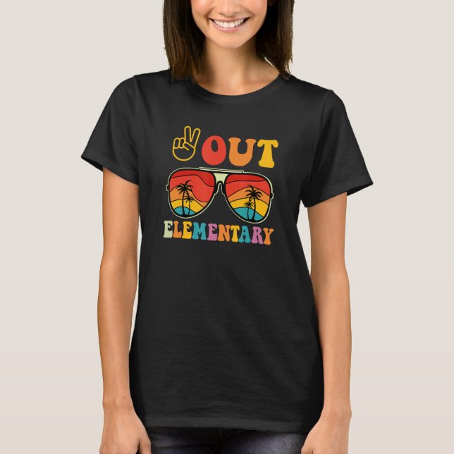 Camiseta Peace Out Elementary Graduation Last Day Of School (Anverso)