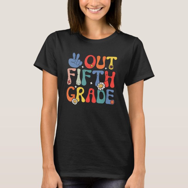 Camiseta Peace Out Fifth 5th Grade  Elementary School Gradu (Anverso)