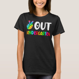 Camiseta Peace Out Kindergarten Feliz Día De La Escuela G