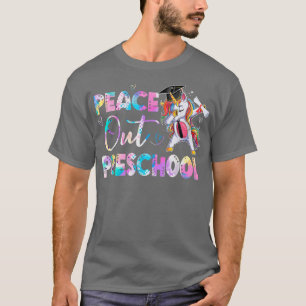 Camiseta Peace Out Kindergarten Tie Dye Unicorn Senior Clas