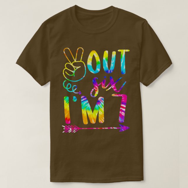 Camiseta Peace Out Seis Im 7 Tie Dye 7Happy Birthday Boy (Diseño del anverso)
