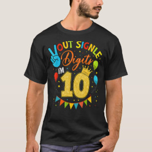 Camiseta Peace Out Single Digits Im 10 10th Bday Boys Child