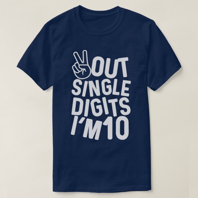 Camiseta Peace Out Single Digits I'm 10 10th Birthday Boys  (Diseño del anverso)