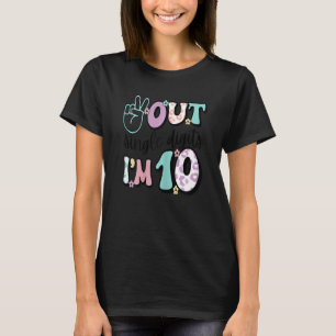 Camiseta Peace Out Single Digits Im 10 Cute Retro 10th Birt