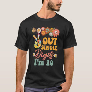 Camiseta Peace Out Single Digits Im 10 Retro Gro Girasol