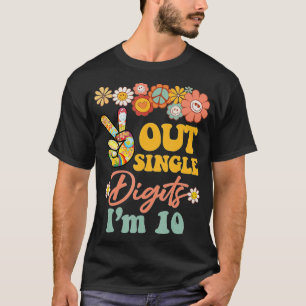 Camiseta Peace Out Single Digits Im 10 Retro Sunflower