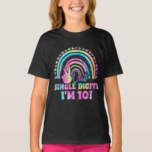 Camiseta Peace Out Single Digits Im 10 Tie Dye Cumpleaños