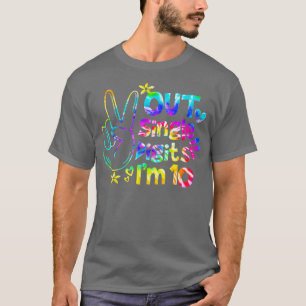 Camiseta Peace Out Single Digits Im 10 Tie Dye Cumpleaños 1