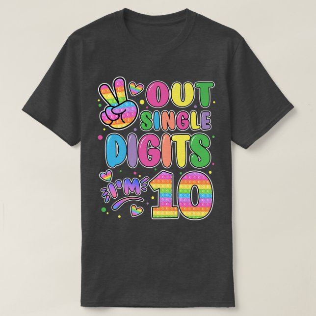 Camiseta Peace Out Single Digits Im 10 Tshirt Pop It 10th B (Diseño del anverso)