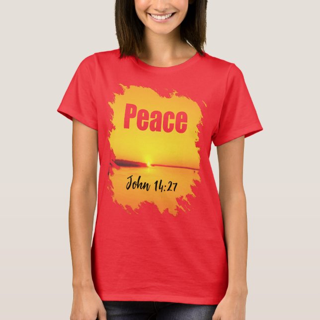 Camiseta Peace Scripture Glowing Sunset T-Shirt (Anverso)