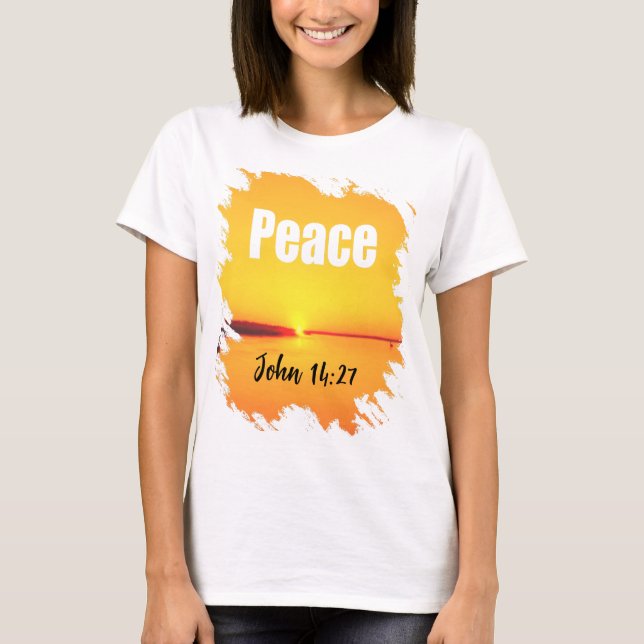 Camiseta Peace Scripture Glowing Sunset T-Shirt (Anverso)