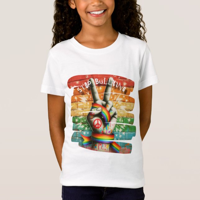 Camiseta Peace Sign Anti-Bullying T-ShirtT-Shirt (Anverso)