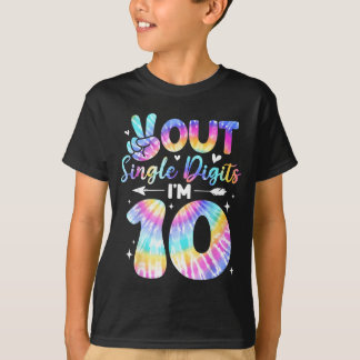 Camiseta Peace Sign Double Digits 10th Birthday For Girls B
