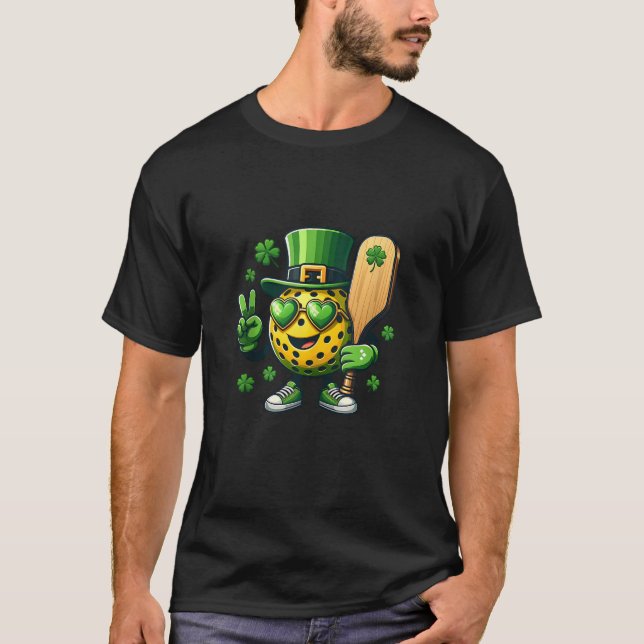 Camiseta Peace Sign Hand Funny St Patricks Day Lucky Pickle (Anverso)