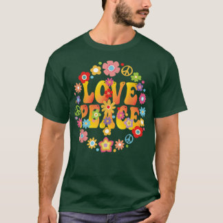 Camiseta PEACE SIGN LOVE 1960s 1970s  Tie Dye Groovy Hippie