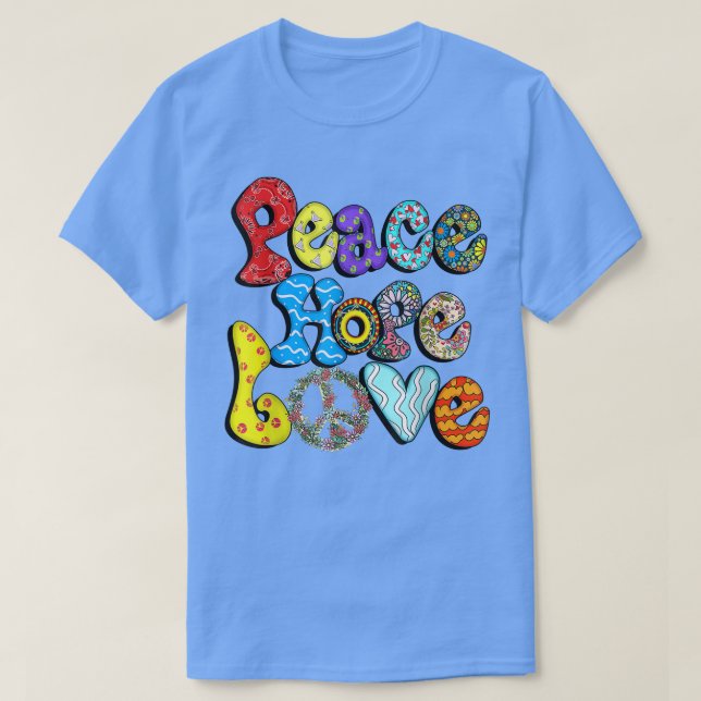 Camiseta PEACE SIGN LOVE 60s 70s Tie Dye Hippie Halloween C (Diseño del anverso)