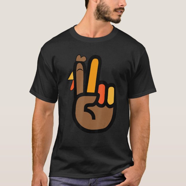 Camiseta Peace Sign Turkey Hand Cool Thanksgiving Hippie Me (Anverso)
