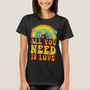 Camiseta Peace Sing Love 60s 70s Tie Dye Hippie Halloween C