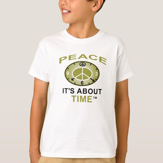 Camiseta PEACE SYMBOL CLOCK AA T shirt (White) (Anverso)