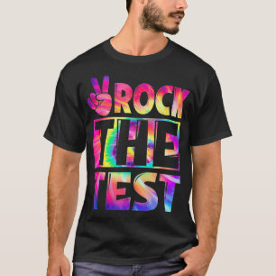Camiseta Peace Tie Dye Rock the Test Happy Testing Day Teat