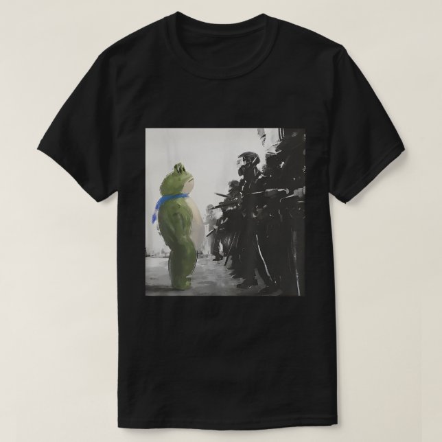 Camiseta Peaceful Frog Protest Art Tee (Diseño del anverso)