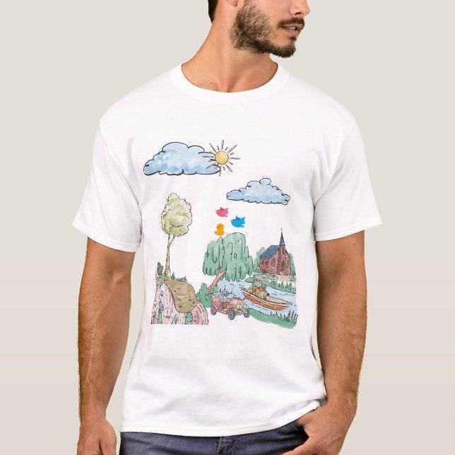 Camiseta  Peaceful Lake with Trees (Anverso)