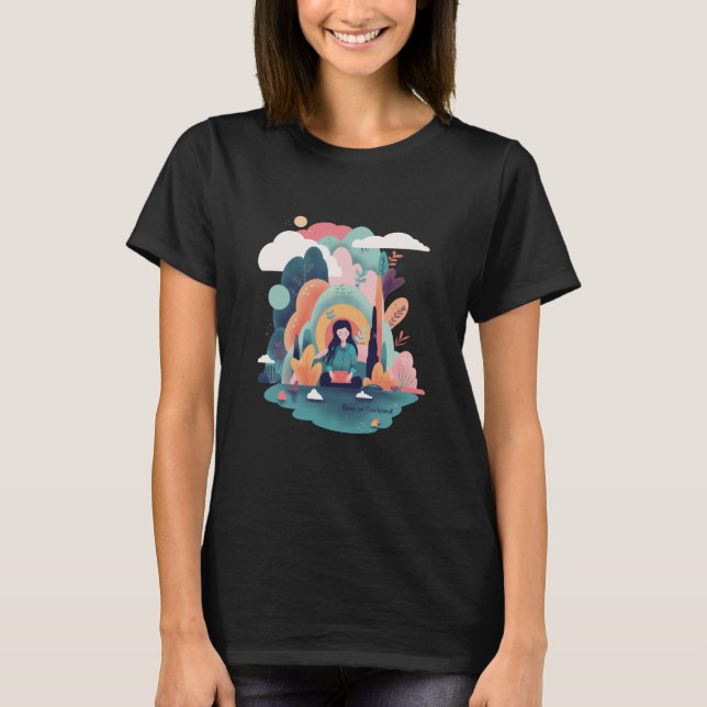 Camiseta Peaceful Meditation Girl In Nature (Anverso)