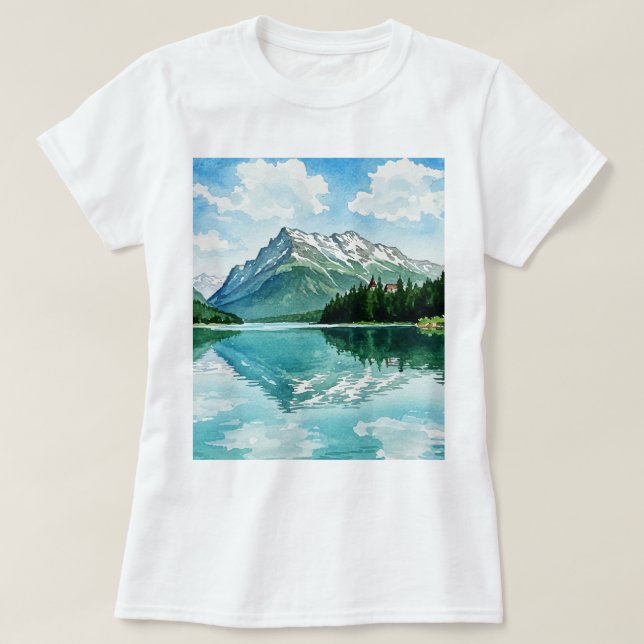 Camiseta Peaceful mountain landscape (Diseño del anverso)
