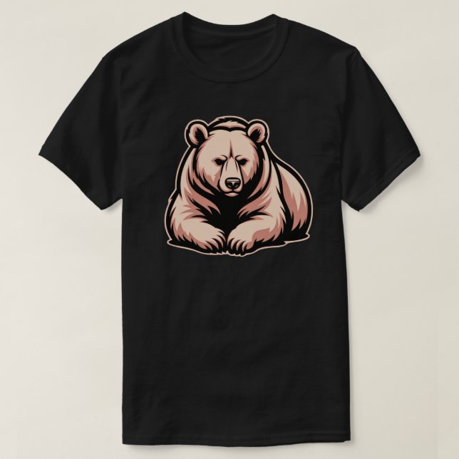 Camiseta Peaceful Resting Bear Illustration – Calm Strength (Diseño del anverso)