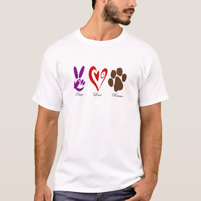 Camiseta PeaceLoveRescue (Anverso)