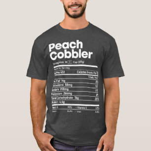 Camiseta Peach Cobbler Nutrition Hechos Graciosos Acción de