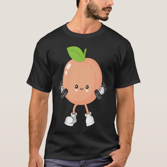 Camiseta Peach Fruit Costume Workout Bodybuilding Lift Gym  (Anverso)