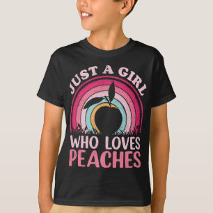 Camiseta Peach Fruit Lover Vintage Sólo Un Chica Que Ama El