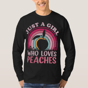 Camiseta Peach Fruit Lover Vintage Sólo Un Chica Que Ama El