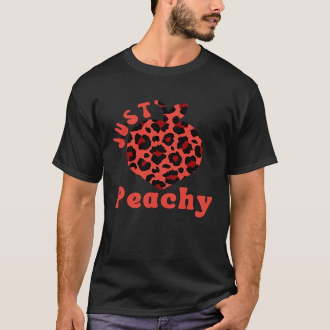 Camiseta Peach Fruit Pun Leopard Print Retro (Anverso)