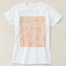 Peach Fuzz Cherry Gingham Pattern